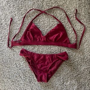 Dark Red Bikini Set
